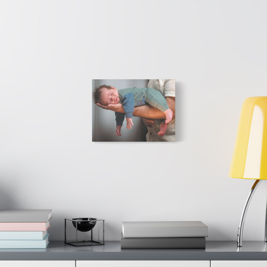 Sleeping Baby Football Hold Canvas