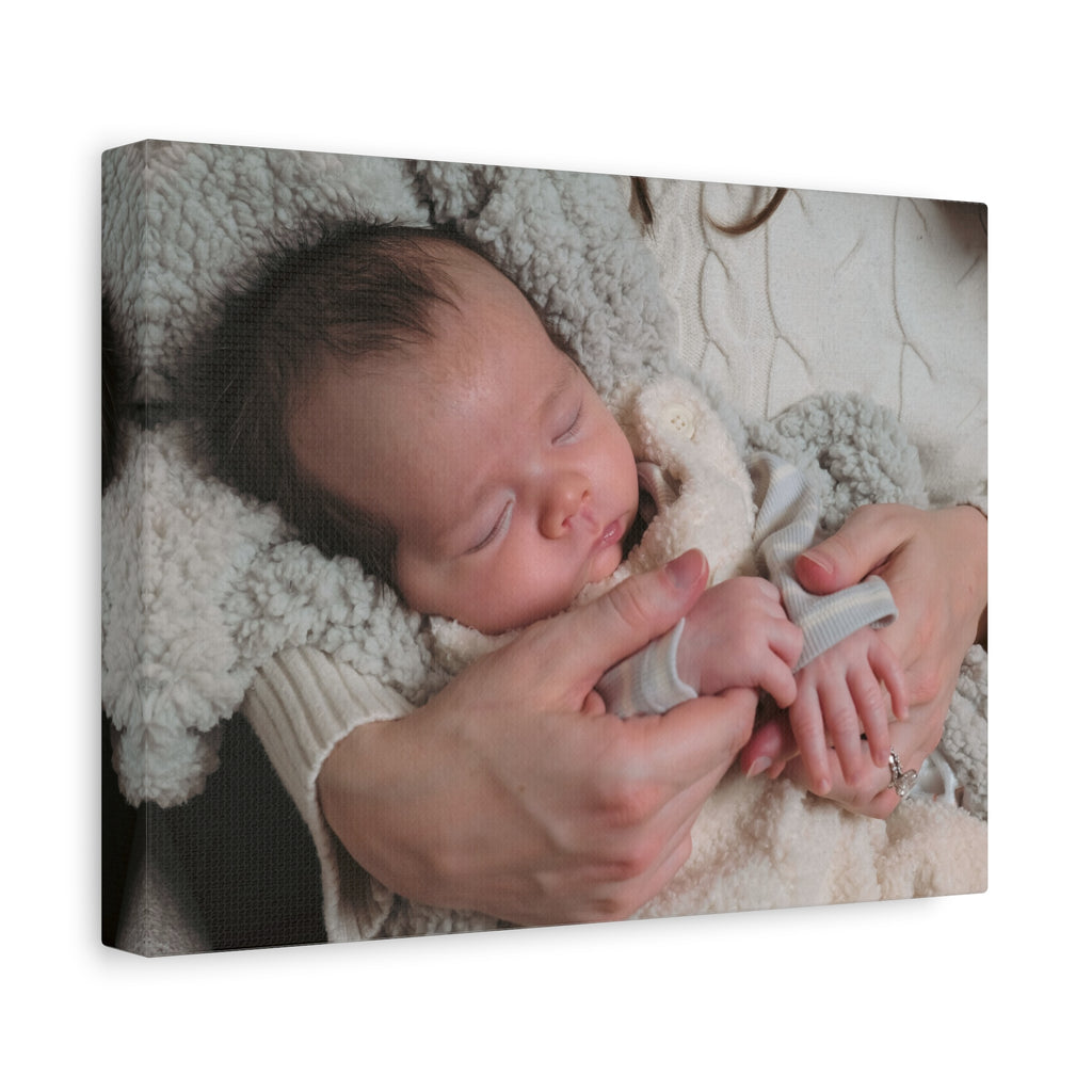 Baby and mom detail canvas print
