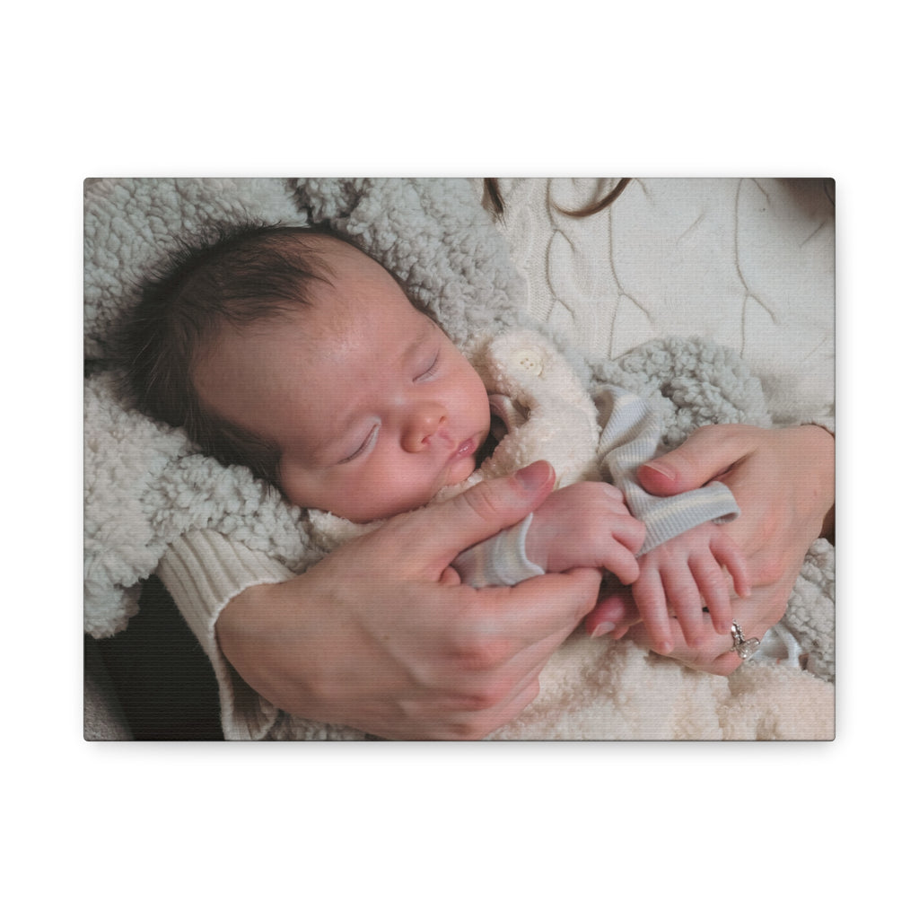 Baby and mom detail canvas print