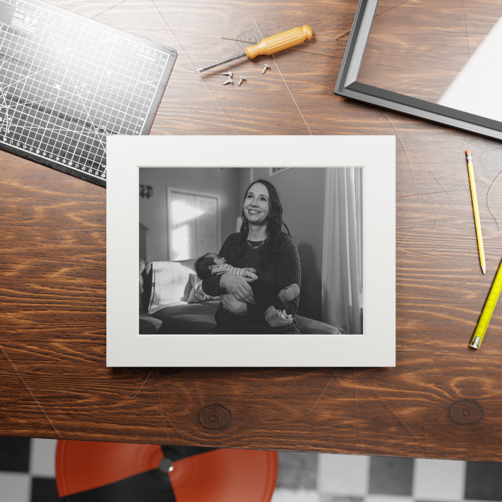 Mom and baby- Classic Black & White Portrait Print