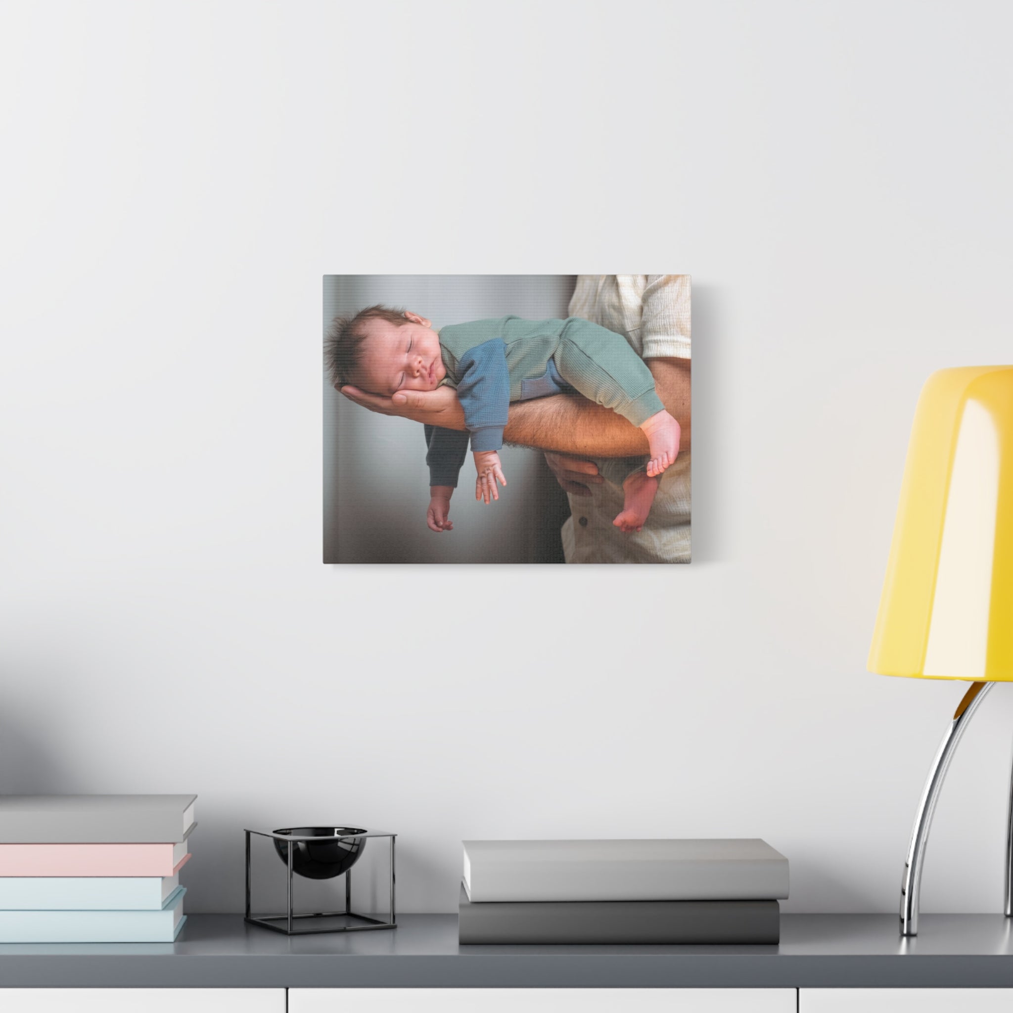 Sleeping Baby Football Hold Canvas