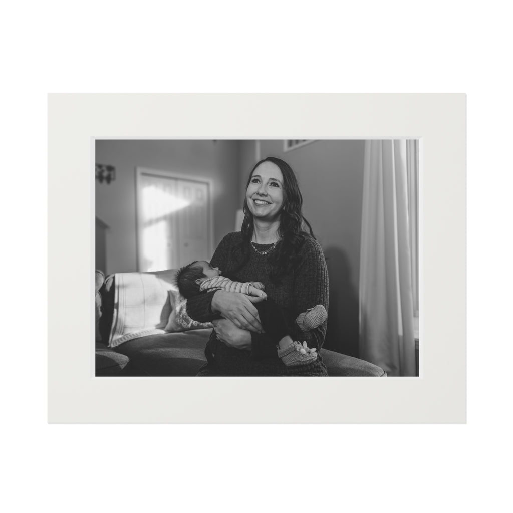 Mom and baby- Classic Black & White Portrait Print